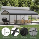 Aoxun 13x21 FT Metal Carport, Heavy Duty Carport Canopy with Galvanized Steel Roof & Frame,Metal Garage Building Car Ports Shed for Car, Boat, Pickup and Tractors - Image 7
