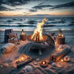 22 Inches Portable Fire Pit Outdoor Wood Burning Steel Lightweight BBQ Grill Firepit Bowl with Log Grate&Poker for Outside Patio Campfire Bonfire Backyard - Image 2