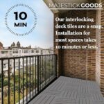 Interlocking Deck Tiles Pack - Snap Together Plastic Flooring | 12 x 12 Plastic Outdoor Floor Tiles for Patio & Balcony - Image 2